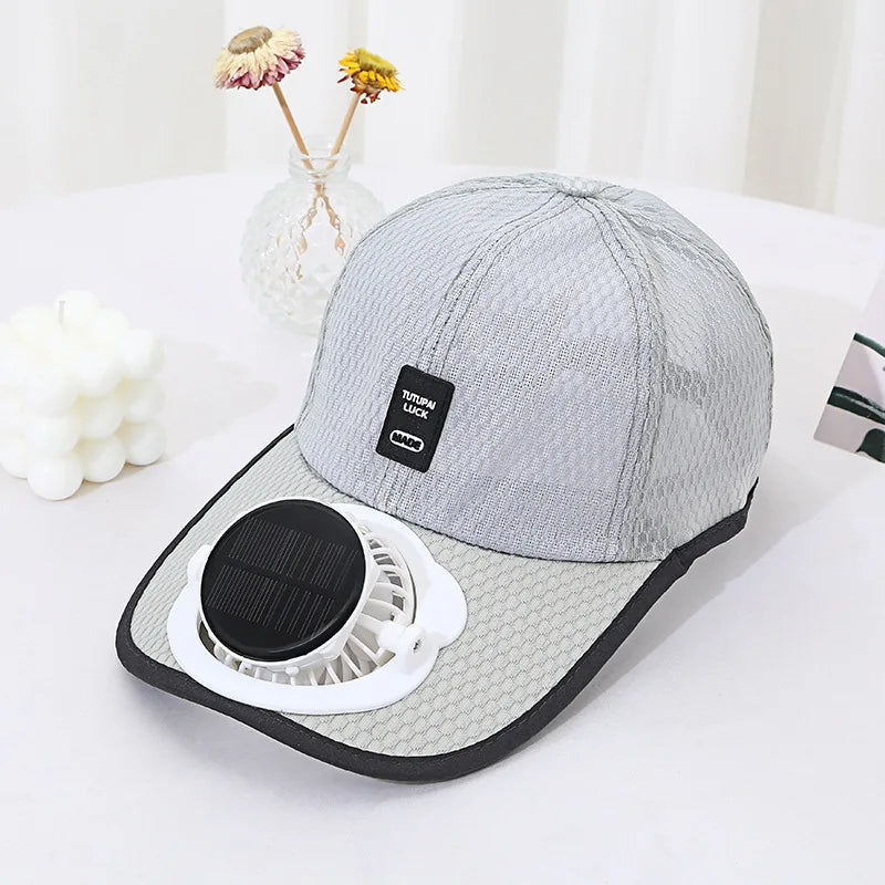 Solar Powered Cap with Fan