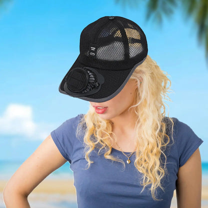 Solar Powered Cap with Fan