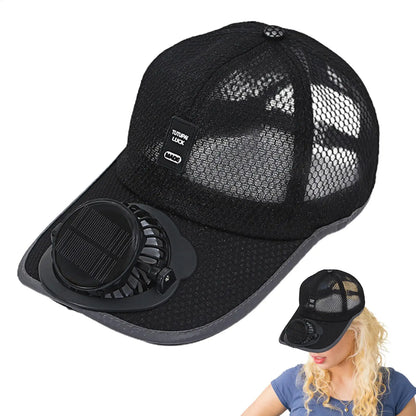 Solar Powered Cap with Fan