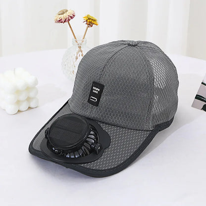 Solar Powered Cap with Fan