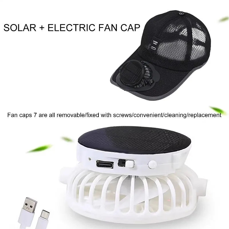 Solar Powered Cap with Fan