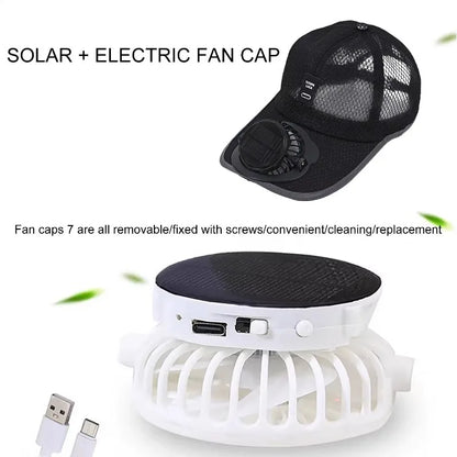 Solar Powered Cap with Fan
